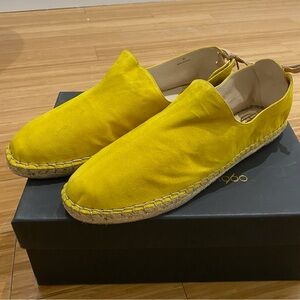 New House of Harlow Callan Espadrilles Yellow Suede Flats Size 9